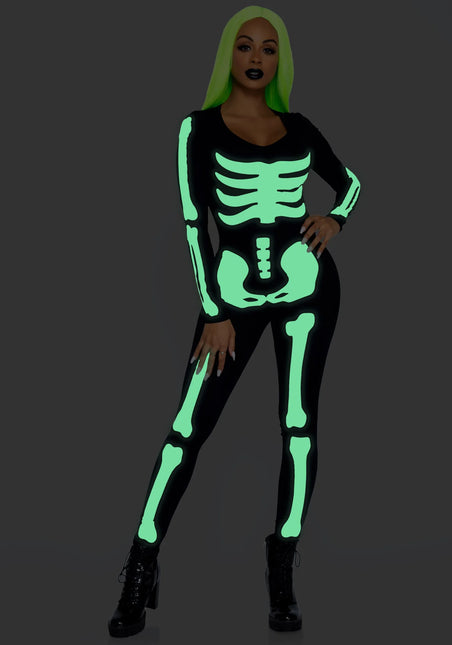 Halloween Catsuit Dames Glow In The Dark Leg Avenue