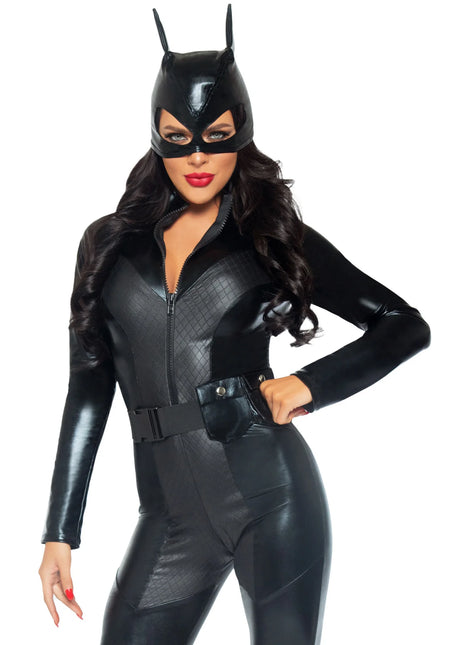 Catwoman Catsuit Zwart Dames Crime Fighter Leg Avenue