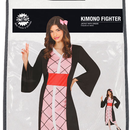 Vechter Kostuum Kimono Zwart Roze Dames