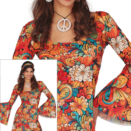 70's Jurk Dames Flower