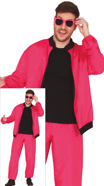 Pink Neon Tracksuit 2 delig Heren