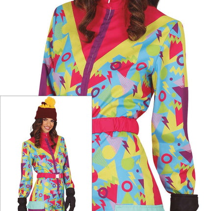 Neon 80S Skipak Blauw Geel Dames