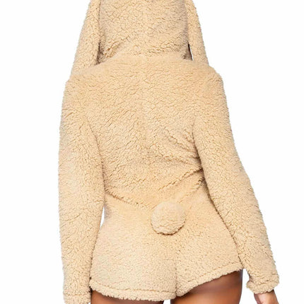 Konijnenpak Beige Dames Bodysuit Leg Avenue