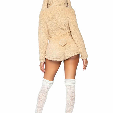 Konijnenpak Beige Dames Bodysuit Leg Avenue