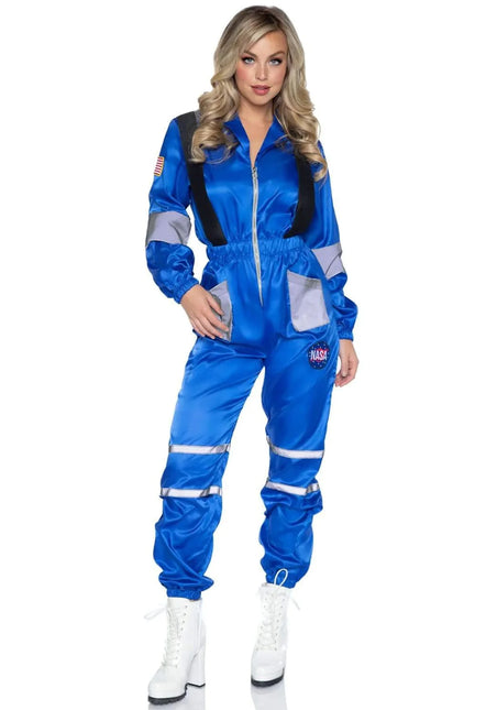 Astronaut Jumpsuit Blauw Dames Leg Avenue