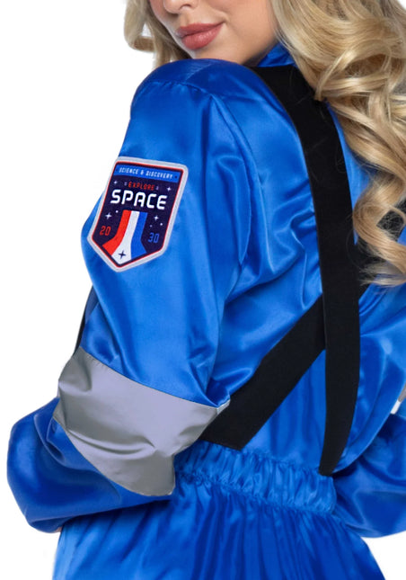 Astronaut Jumpsuit Blauw Dames Leg Avenue