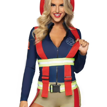 Brandweer Pak Dames Bodysuit Leg Avenue