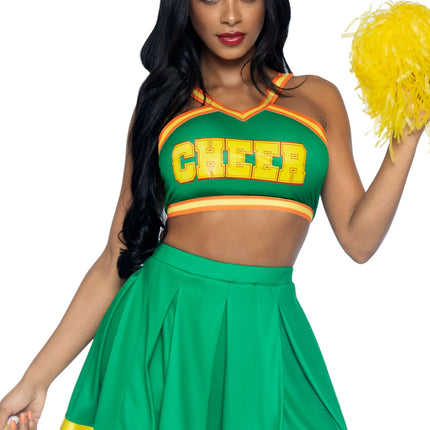 Cheerleader Pak Groen Dames Leg Avenue