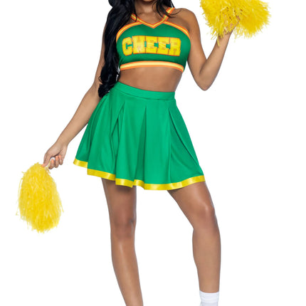 Cheerleader Pak Groen Dames Leg Avenue