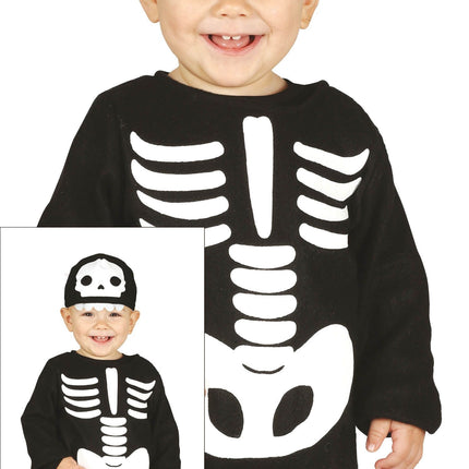 Skelet Halloween Kostuum Baby Zwart Wit