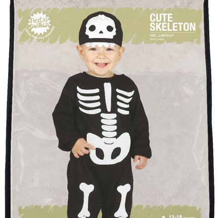 Skelet Halloween Kostuum Baby Zwart Wit