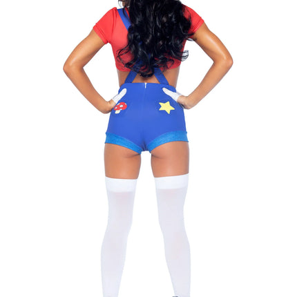 Super Mario Pak Rood Blauw Dames Leg Avenue