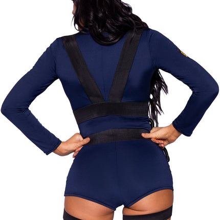 Politie Pak Blauw Dames Bodysuit Leg Avenue