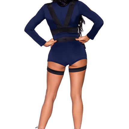 Politie Pak Blauw Dames Bodysuit Leg Avenue