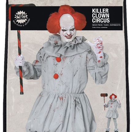 Killer clown Halloween Kostuum Heren Grijs