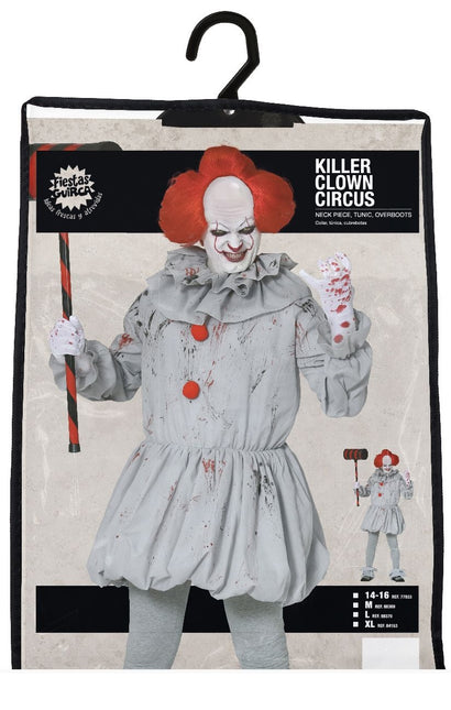 Killer clown Halloween Kostuum Heren Grijs