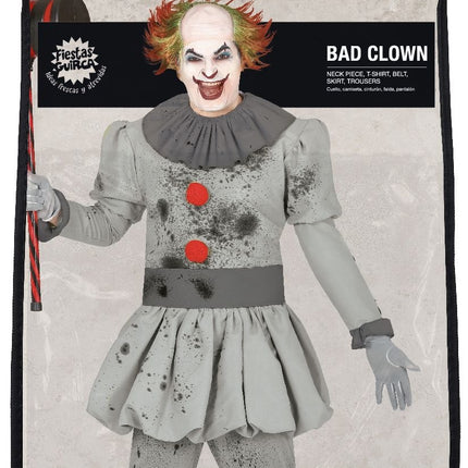 Clown Halloween Kostuum Heren Grijs