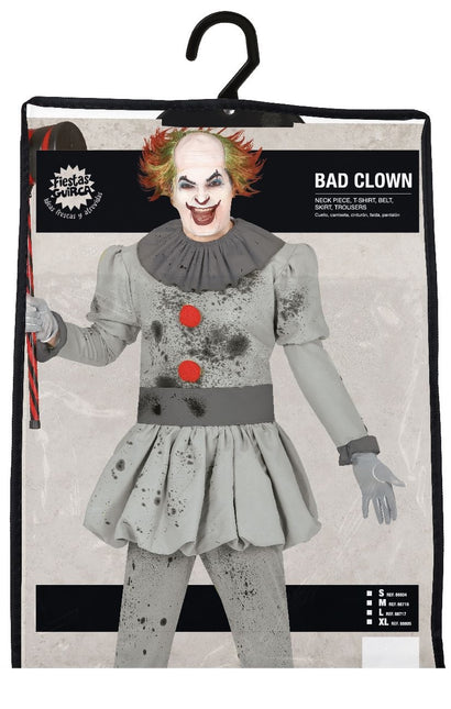 Clown Halloween Kostuum Heren Grijs