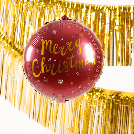 Helium Ballon Merry Christmas Rood Goud 45cm Leeg