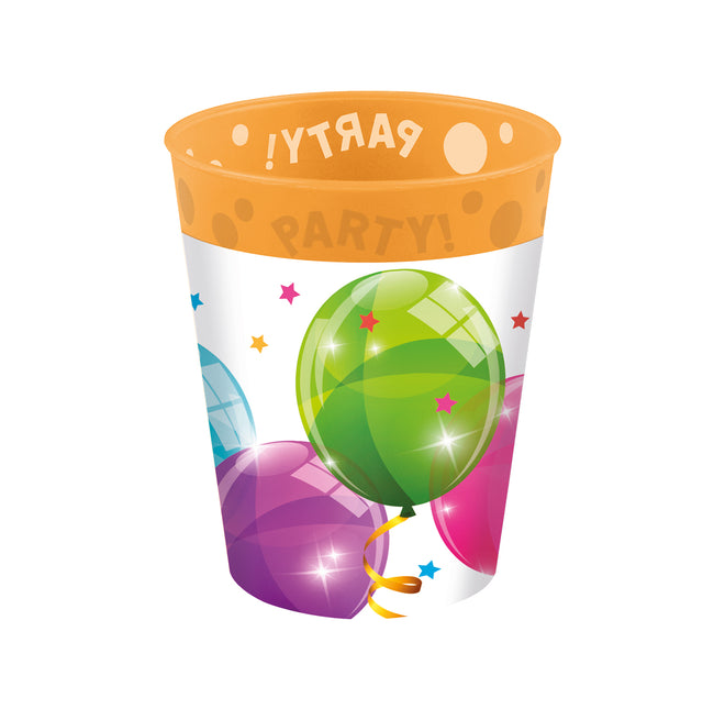 Party Bekers Ballonnen Herbruikbaar 250ml 4st