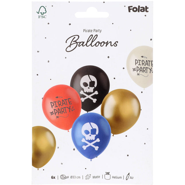 Latexballonnen - Pirate Party - 33 cm - 6 stuks