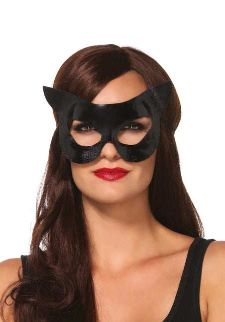 Kat Oogmasker Zwart Vinyl