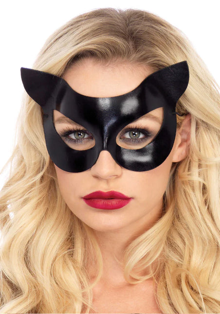 Kat Oogmasker Zwart Vinyl