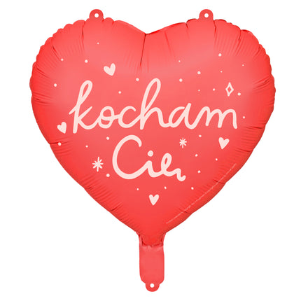 Foil balloon Heart ''Kocham Cię'', 45 cm, mix