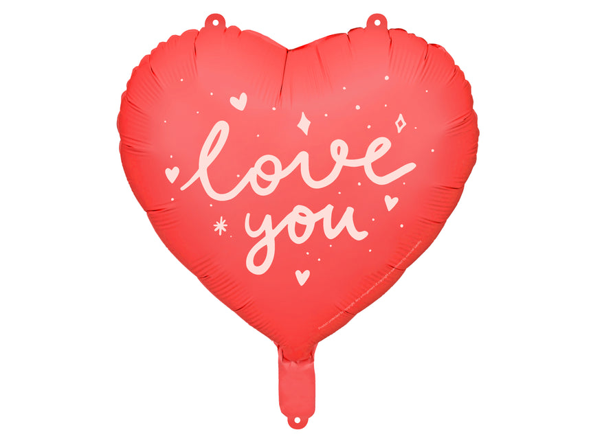 Foil balloon Heart ''I love you'', 45 cm, mix