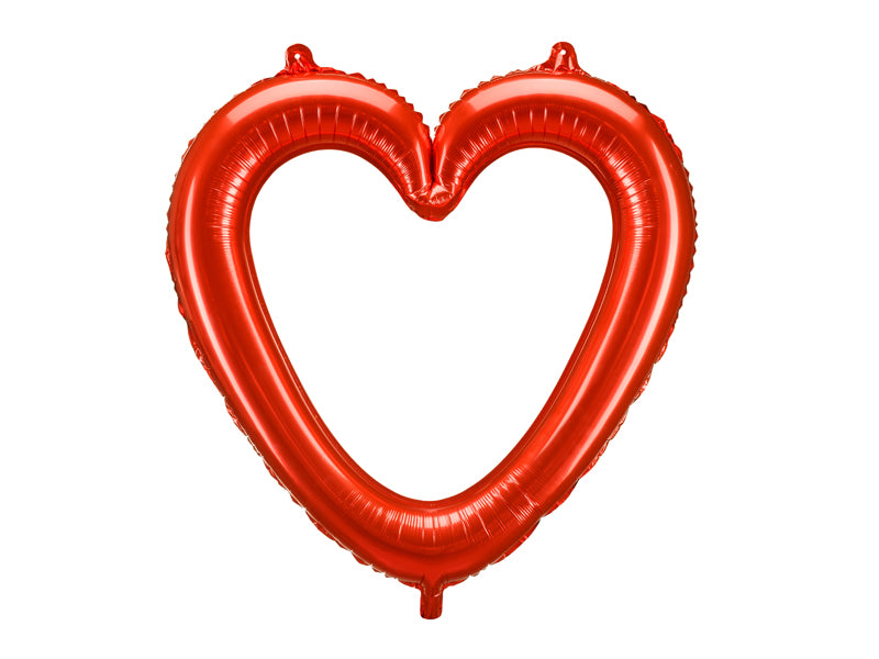 Heart-shaped foil balloon, 86x83.5 cm, red