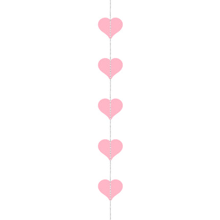 Garland Hearts, pink, 3,5 m