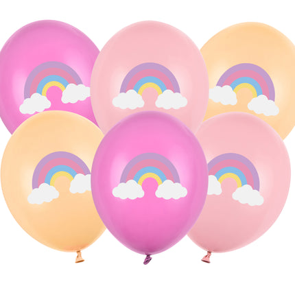 Regenboog Ballonnen 30cm 6st