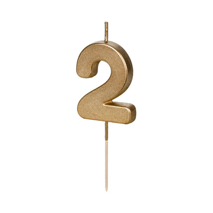 2 Jaar Kaars Goud 4,5cm