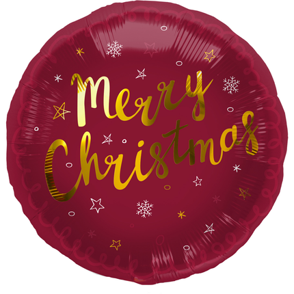 Helium Ballon Merry Christmas Rood Goud 45cm Leeg