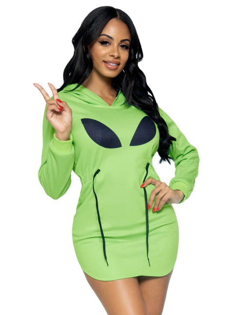 Alien Jurk Groen Dames Leg Avenue - Partywinkel - 714718558158