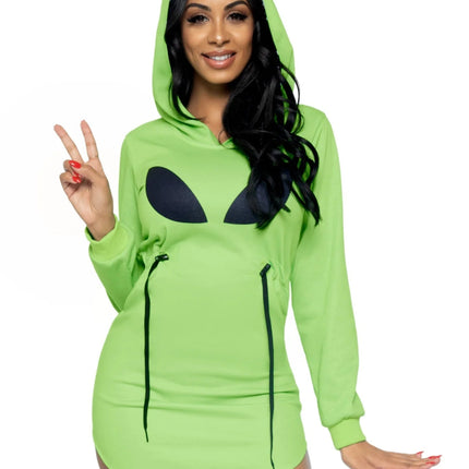 Alien Jurk Groen Dames Leg Avenue - Partywinkel - 714718558158