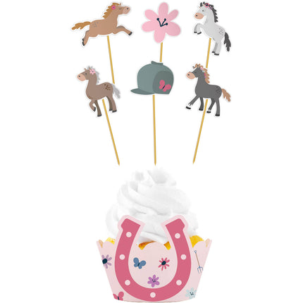 Paard Cupcake Toppers 12 delig