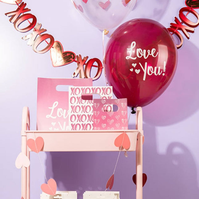 Ballonnen 'Love You!' Mix Roze 33cm - 6 stuks - Partywinkel - 8714572248853