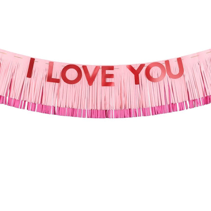 Banner I Love You, 150x30 cm, mix - Partywinkel - 5904555012035