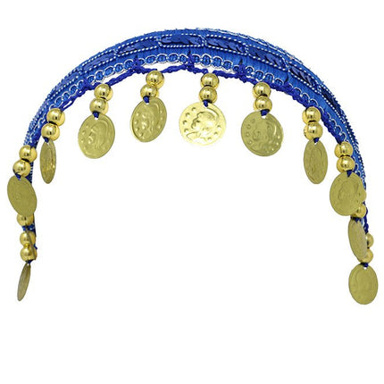 Blauwe Hoofdband Gouden Munten - Partywinkel - 8434077137727