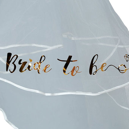 Bride To Be Sluier 70cm - Partywinkel - 8434077230237