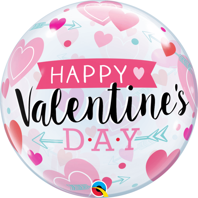 Bubbles Ballon 'Happy Valentine's Day' - 56cm - Partywinkel - 71444460484