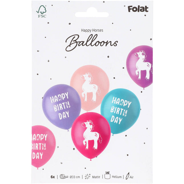 Latexballonnen - Happy Horses - 33 cm - 6 stuks