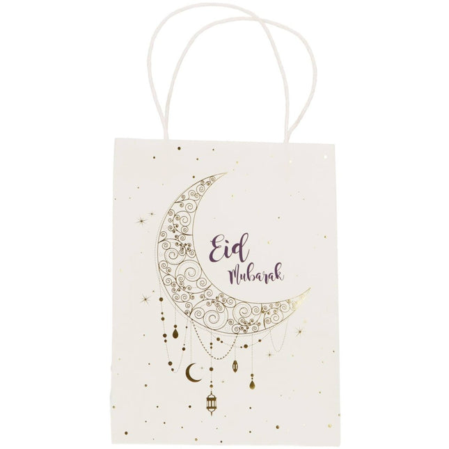 Cadeautasjes 'Eid Mubarak' - 20 x 10 x 27 cm - 6 stuks - Partywinkel - 8714572248976