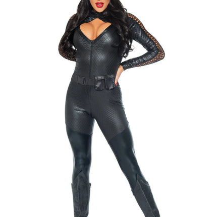 Catwoman Catsuit Zwart Dames Wicked Kitty Leg Avenue - Partywinkel - 714718506166