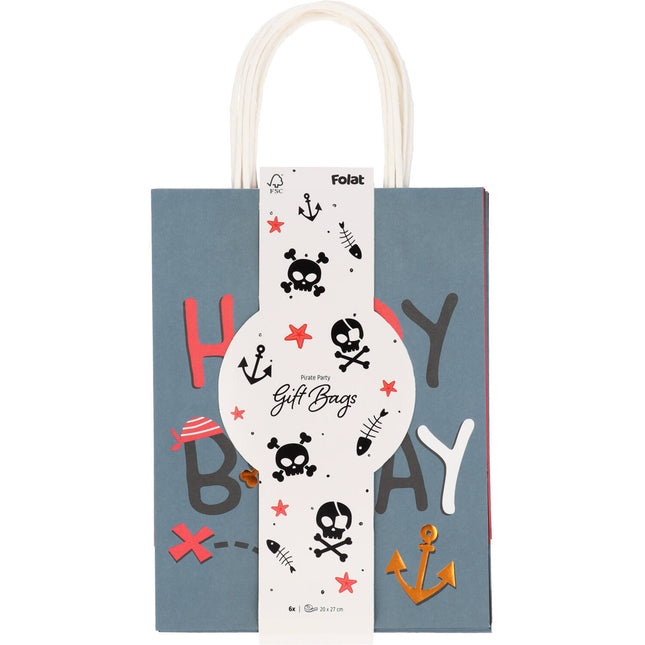 Geschenktasjes - Pirate Party - 20 x 27 cm - 6 stuks