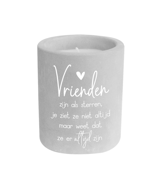 Cement candle - Vrienden zijn als sterren