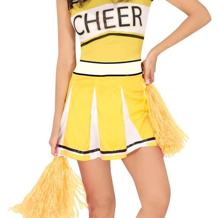 Cheerleader Jurk Geel Dames - Partywinkel - 8434077841709