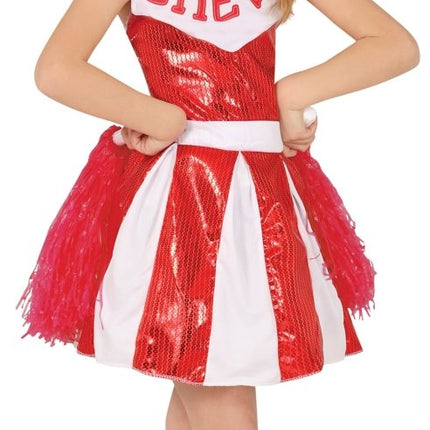 Cheerleader Jurk Rood Wit Meisje - Partywinkel - 8434077785126