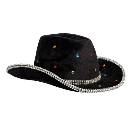 Cowboy Hoed Zwart Diamanten - Partywinkel - 8712026543868